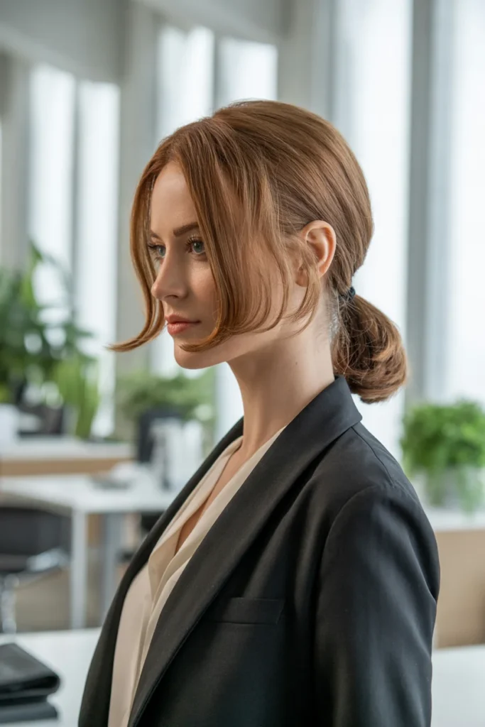 Low Ponytail With Face-Framing Layers