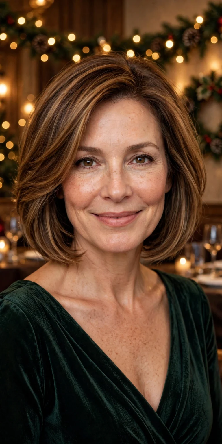 Soft Layered Bob hairstyle for women over 40