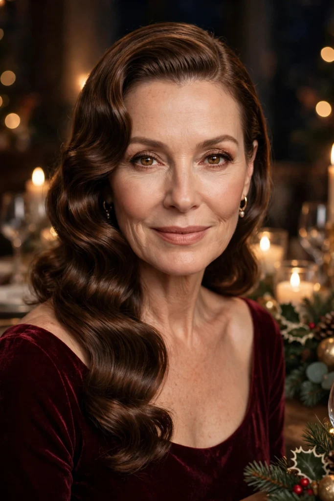 Vintage Hollywood Waves hairstyle for women over 40
