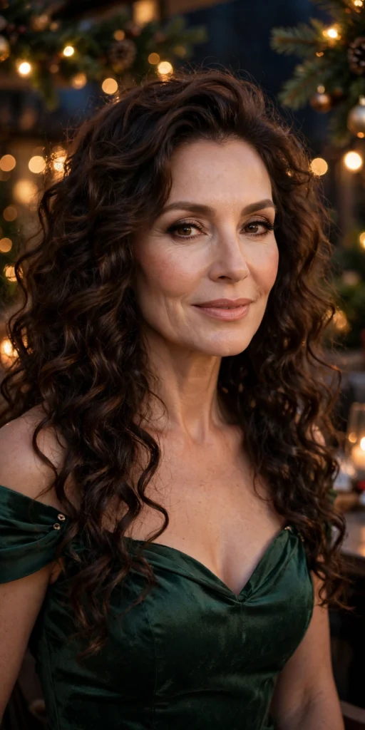 Long Cascading Curls hairstyle for women over 40