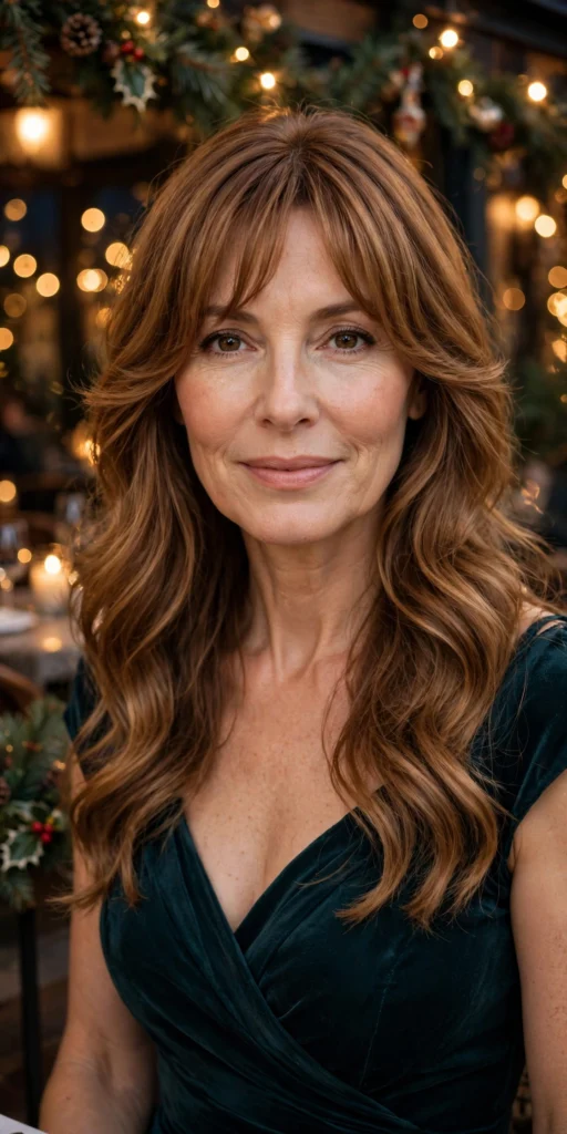 Soft Curtain Bangs hairstyle for women over 40