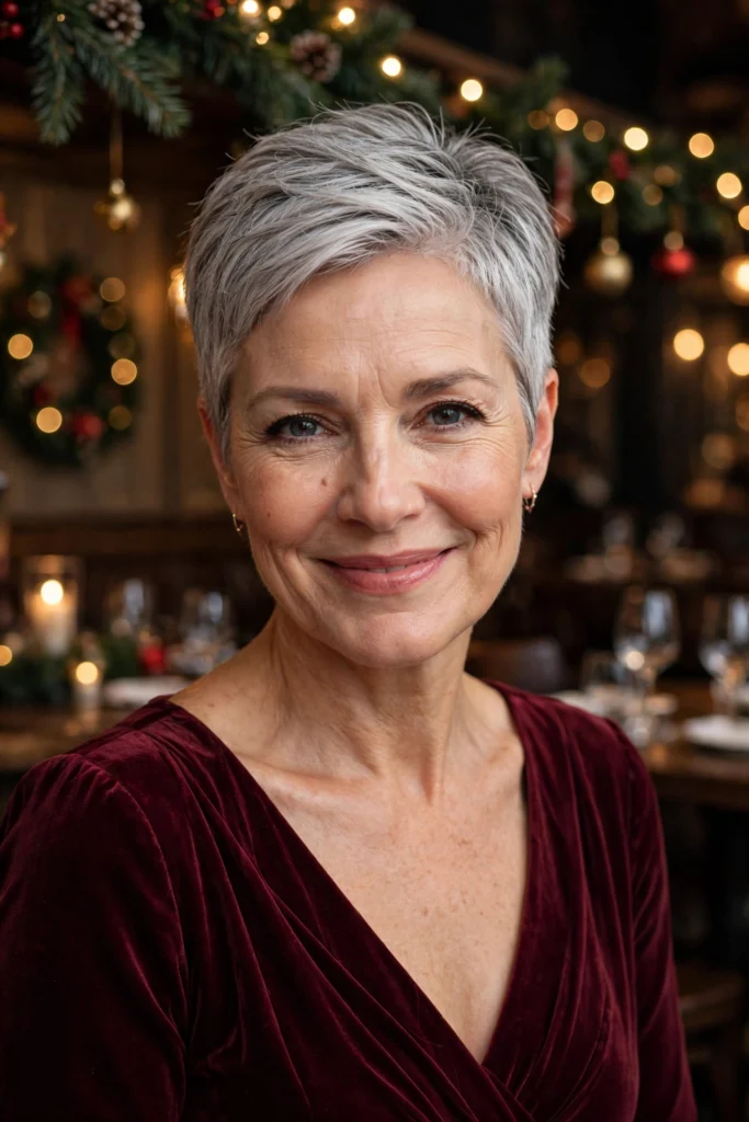 Tapered Short Crop hairstyle for women over 40