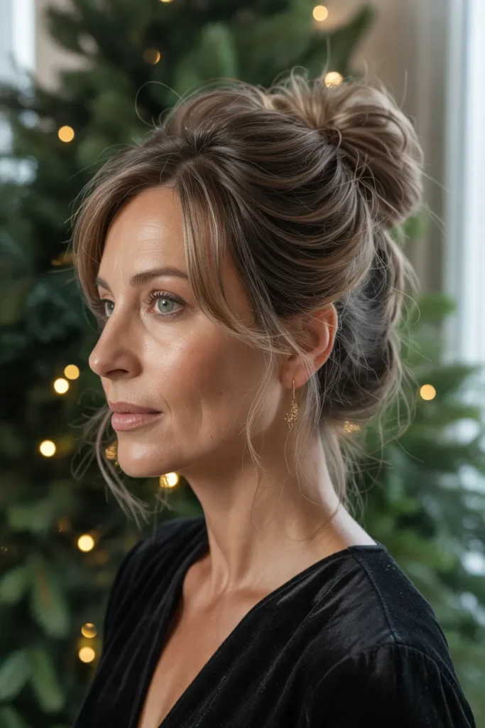 Messy Bun With Soft Tendrils