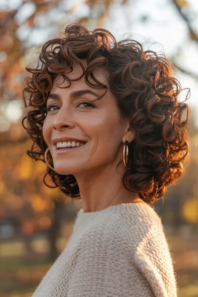 Natural Curly Shoulder-Length Hair
