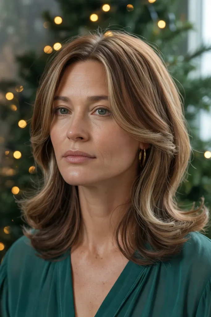 Shoulder-Length Hair With Curtain Bangs