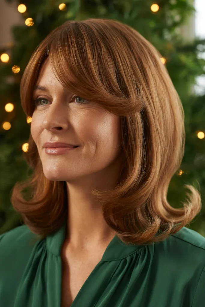 Shoulder-Length Hair With Curtain Bangs