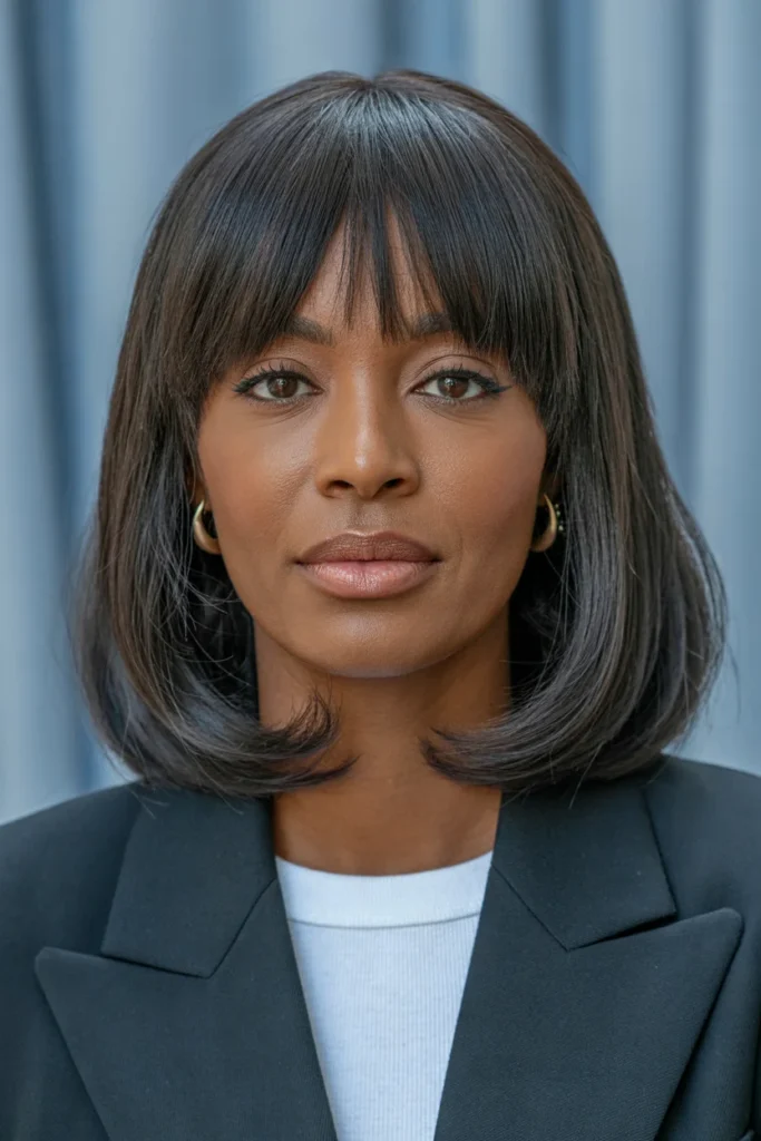 Shoulder-Length Straight Hair With Bangs