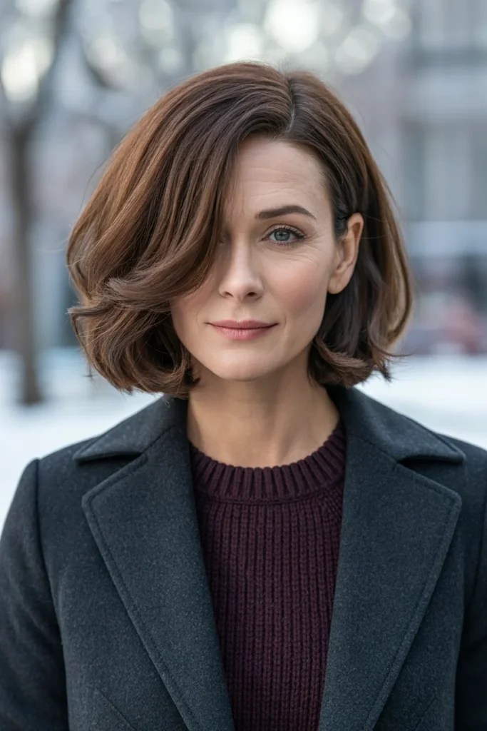 Side-Parted Wavy Bob