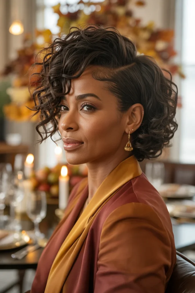 Side-Swept Natural Hairstyle