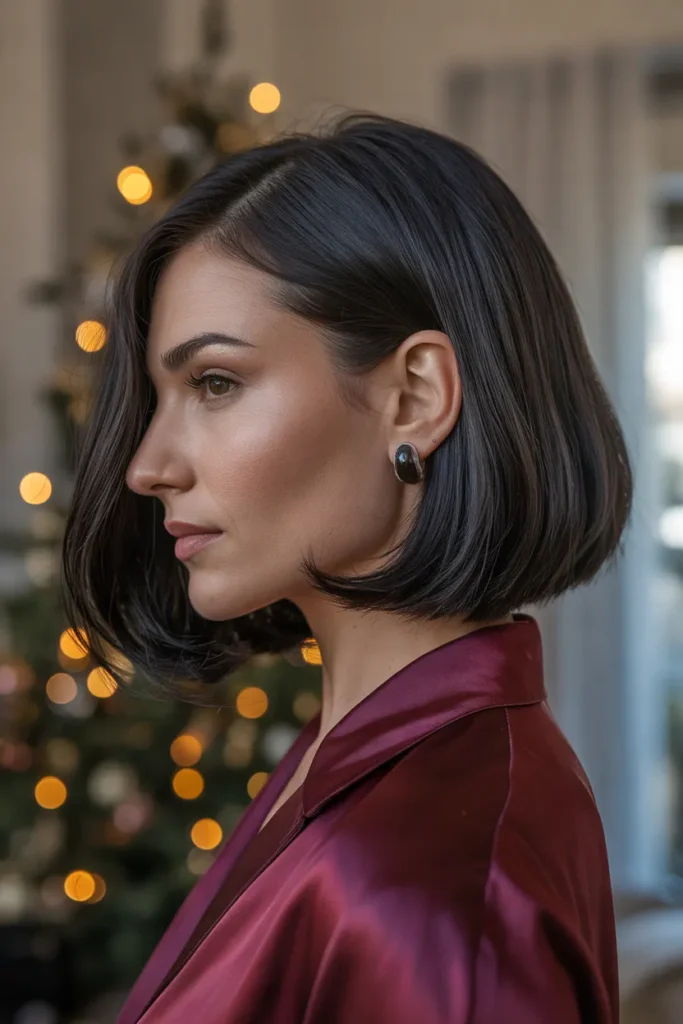Sleek Bob With Tucked-Behind-Ear Styling