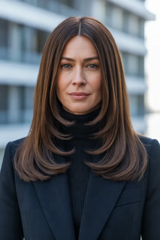 Sleek Straight Hair With Layers