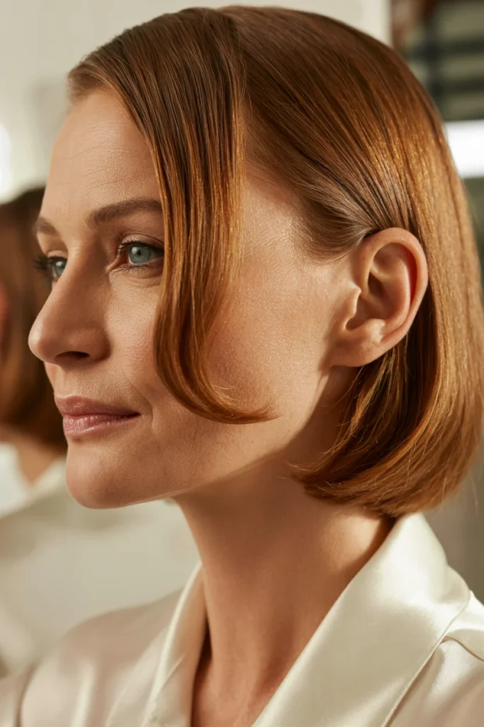 Side-Parted Sleek Hair