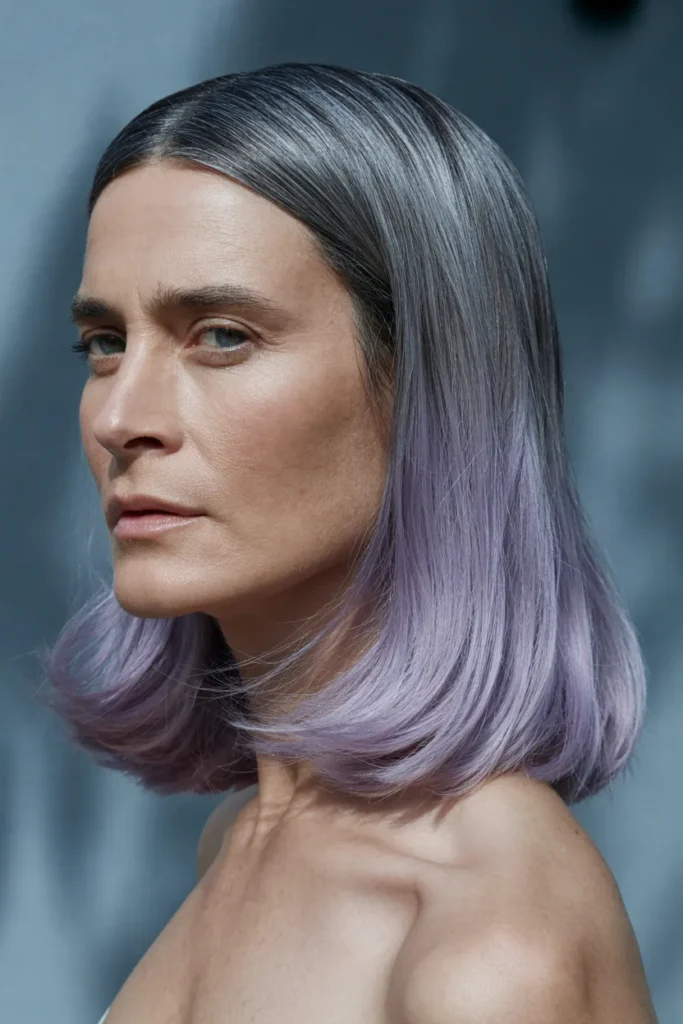 Smoky Gray With Purple Ends