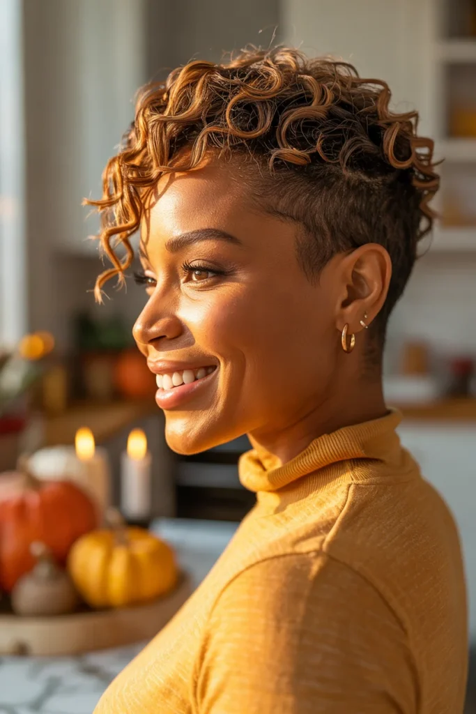 Soft Curly Pixie Cut