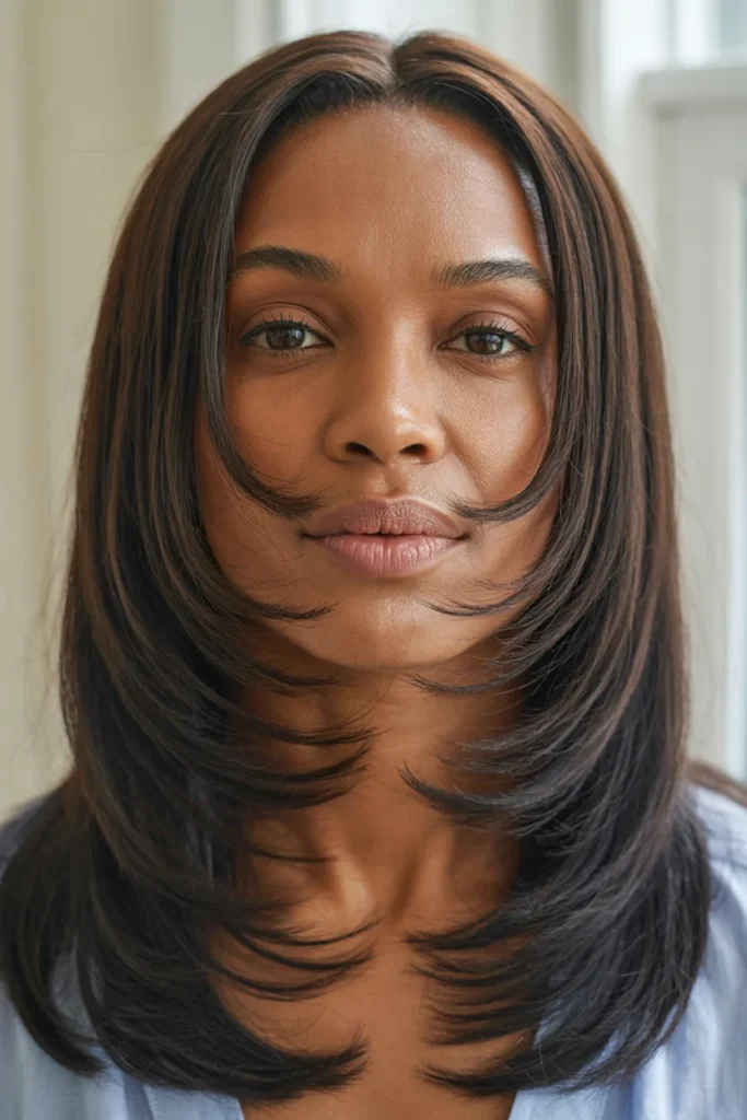 Straight Hair With Face-Framing Layers