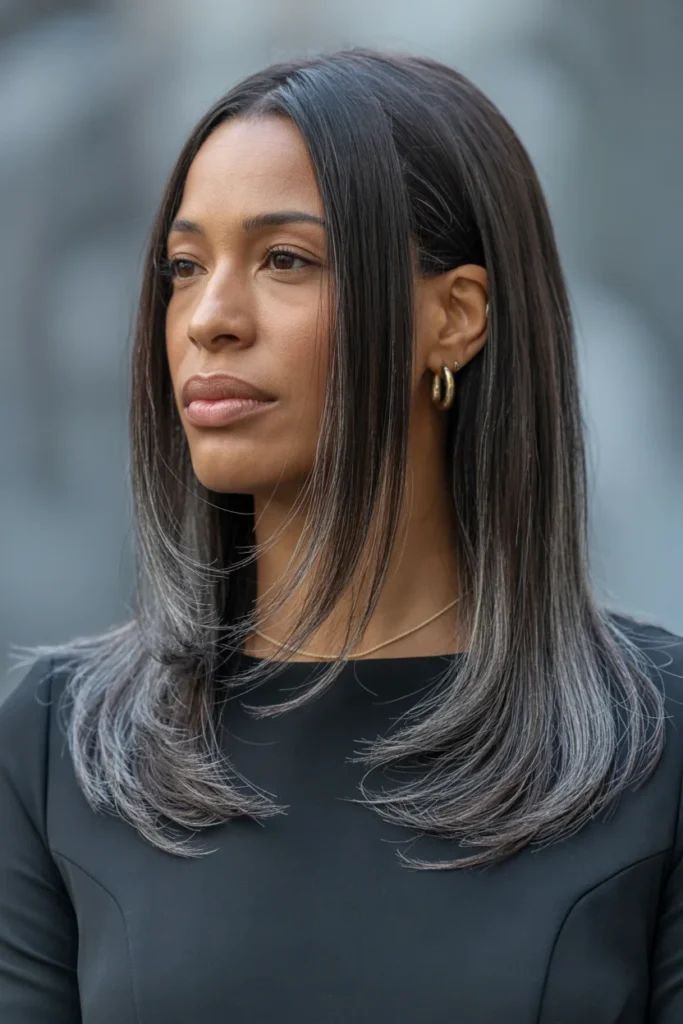 Straight Hair With Feathered Ends