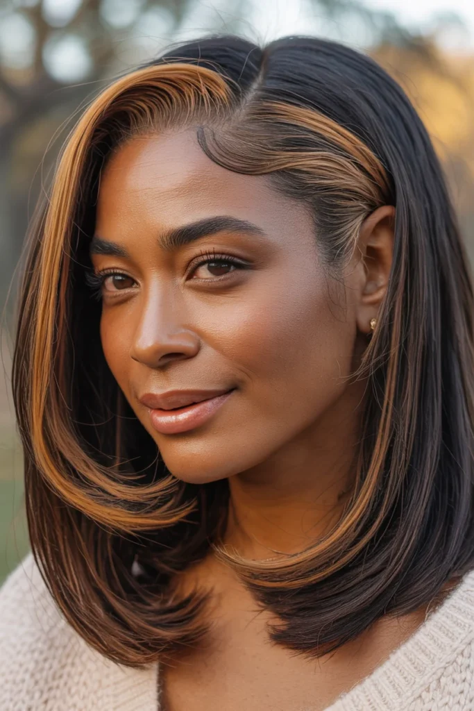 Straight Hair With Soft Layers and Highlights