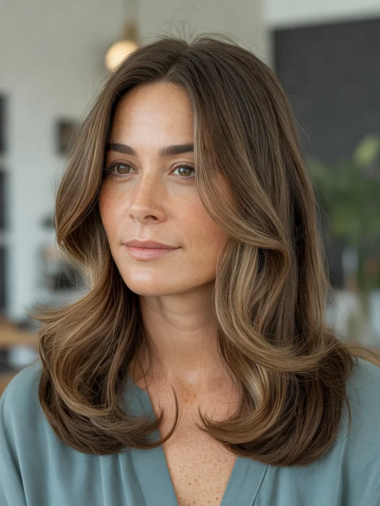 Subtle Caramel Highlights for Low Maintenance