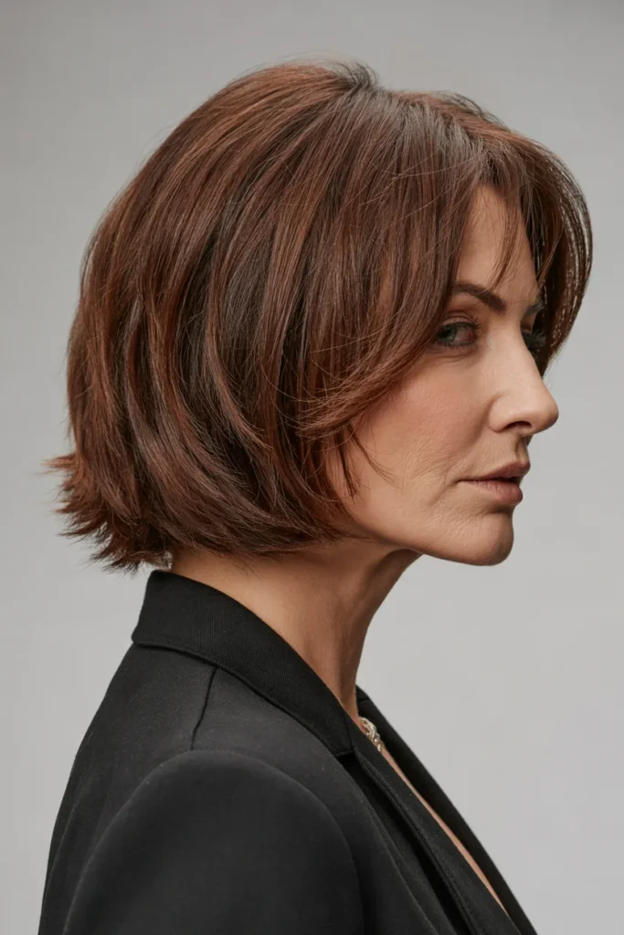Textured Lob With Side Bangs