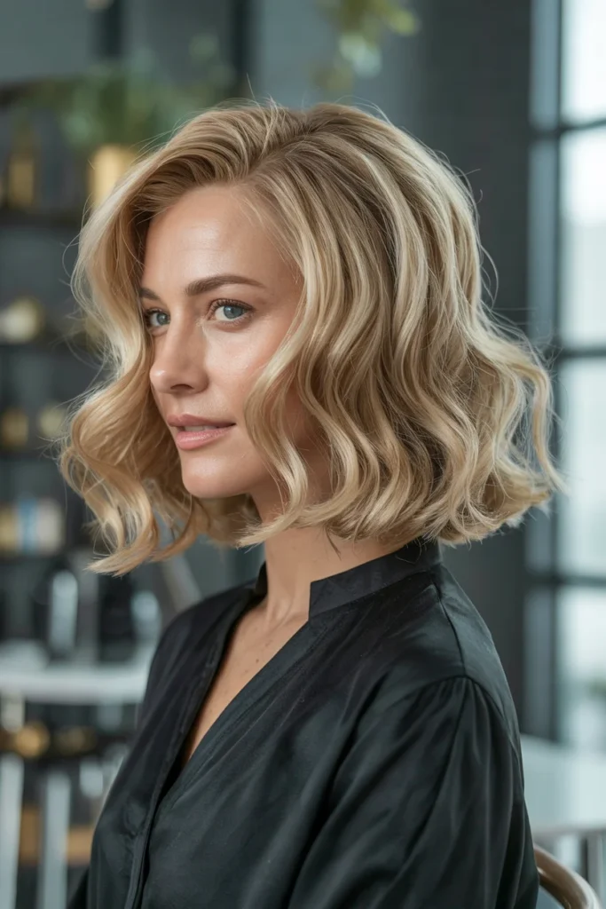 Wavy Blonde Lob